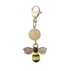 Bee & Honeycomb & Flower & Honey Jar Alloy Enamel Pendant Decorations HJEW-JM01601-4