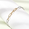 4MM Two Tone 304 Stainless Steel Textured Paperclip Chain Bracelets for Man and Women SA-CBAB767-08GP-3