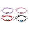 4Pcs Adjustable Waxed Polyester Cord Braided Bracelets for Women BJEW-JB11275-2