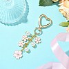 Flower Alloy Enamel with ABS Plastic Pearl Keychain KEYC-JKC01098-2