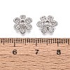 Brass Micro Pave Clear Cubic Zirconia Bead Caps KK-Q071-08P-02-3