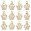 12Pcs Rack Plating Brass Micro Pave Cubic Zirconia Charms ZIRC-HS0001-14-1
