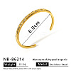 304 Stainless Steel Micro Pave Clear Cubic Zirconia Cuff Bangles for Women WG3B407-01-1