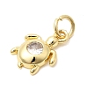 Brass Pave Clear Cubic Zirconia Pendants KK-G554-08D-G-2