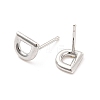 Brass Hollow Out Initial Letter Stud Earrings for Women EJEW-A044-01P-D-2