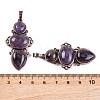 Natural Amethyst Pendants G-Q158-04-08-3