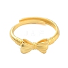 Bowknot Brass Adjustable Rings for Women RJEW-L120-016G-02-2
