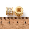 Brass Micro Pave Clear Cubic Zirconia European Beads KK-F898-12G-3
