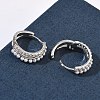 Two-layer Brass Micro Pave Clear Cubic Zirconia Hoop Earrings EJEW-C181-03P-3
