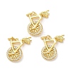 Rack Plating Brass Micro Pave Cubic Zirconia Pendants KK-C030-14G-3