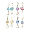 Electroplated Natural Quartz Dangle Earrings EJEW-TA00567-1