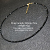 Glass Faceted Rondelle Beaded Choker Necklaces with Zinc Alloy End Chains BU2410-1-4