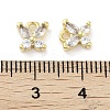 Brass Micro Pave Clear Cubic Zirconia Pendants ZIRC-P120-06G-3