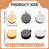 6Pcs 3 Colors 304 Stainless Steel Vortex Cuff Earrings EJEW-UN0002-74-4