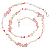 1Pc Polymer Clay with Alloy and Crystal Neck Strap for Eyeglasses AJEW-CN0005-04B-1
