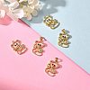 5Pcs Brass Micro Pave Clear & Black Cubic Zirconia Pendants ZIRC-SZ0003-29-2