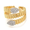 Rack Plating Brass Micro Pave Cubic Zirconia Open Cuff Rings for Women RJEW-M022-18G-2