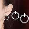 Brass Micro Pave Clear Cubic Zirconia Stud Earrings EJEW-BB64116-A-2