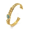 Synthetic Turquoise Open Cuff Bangles BJEW-E100-06G-1