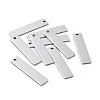 Tarnish Resistant 201 Stainless Steel Rectangle Stamping Blank Tag Pendants STAS-R064-15B-1