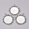 Tibetan Style Zinc Alloy Pendant Cabochon Settings TIBEP-M003-25AS-RS-2