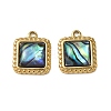 Natural Paua Shell Pendants STAS-G397-21G-02-1