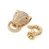 Brass Micro Pave Cubic Zirconia Fold Over Clasps KK-L289-001G-2