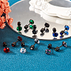  12Pcs 6 Colors Cubic Zirconia Diamond Stud Earrings EJEW-TA0001-09-8