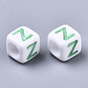 Opaque White Acrylic Beads SACR-R252-02Z-2