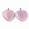 Natural Rose Quartz Pendants X-G-S364-006-2