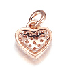 Brass Micro Pave Cubic Zirconia Charms LS-ZIRC-P060-41RG-2