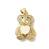 Rack Plating Brass Micro Pave Clear Cubic Zirconia Pendants KK-P268-05B-G01-1