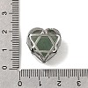 Brass Pave Natural Green Aventurine Heart Multi-Strand Links G-B149-13P-02-3