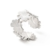 Non-Tarnish 304 Stainless Steel Maple Leaf Open Cuff Ring for Women RJEW-E063-18P-1
