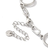 Non-Tarnish 304 Stainless Steel Ring Link Chain Bracelets for Women BJEW-I315-08P-3