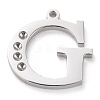 Tarnish Resistant 304 Stainless Steel Letter Pendant Rhinestone Settings LS-STAS-J028-01G-1