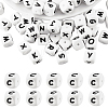 20Pcs White Cube Letter Silicone Beads 12x12x12mm Square Dice Alphabet Beads with 2mm Hole Spacer Loose Letter Beads for Bracelet Necklace Jewelry Making JX432C-1