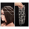 Rhinestone Mesh Headpiece Cap AJEW-WH0413-82C-3