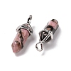 Natural Rhodonite Pointed Pendants G-K329-50P-3