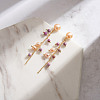 Natural Lepidolite & Natural Freshwater Pearl & 925 Sterling Silver Leaf Dangle Stud Earrings for Women EJEW-G412-02G-3