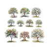 10Pcs 10 Styles Flower Tree Waterproof PET Stickers DIY-G121-03A-2