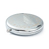 (Defective Closeout Sale: Alphabet Misprint) Stainless Steel Base Portable Makeup Compact Mirrors STAS-XCP0001-36-7