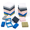3 Bags 3 Styles Square Transparent PE Thin Film Suspension Jewelry Display Box CON-TA0001-38C-3