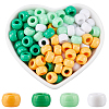 800Pcs 4 Colors Saint Patrick's Day Opaque Plastic Beads KY-SP0001-06-1