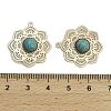 Dyed Synthetic Turquoise Flower Pendants KK-Z088-03G-01-3