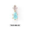 Chinese lute Shape Brass Micro Pave Clear Cubic Zirconia Nail Gems Set MRMJ-T015-40G-03-2