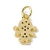 Brass Micro Pave Cubic Zirconia Charms ZIRC-F132-20G-2