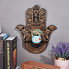 Hamsa Hand Wooden Crystal Sphere Display Stands AJEW-WH0258-822D-4