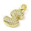 Brass Micro Pave Clear Cubic Zirconia Pendants X-KK-M279-01G-S-2