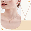 1Pc Alloy Clear Cubic Zirconia Teardrop Pendant Necklaces for Women NJEW-LP0004-14RG-1